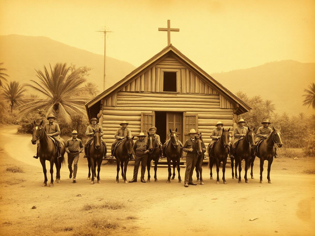 A capela de madeira e os cavaleiros